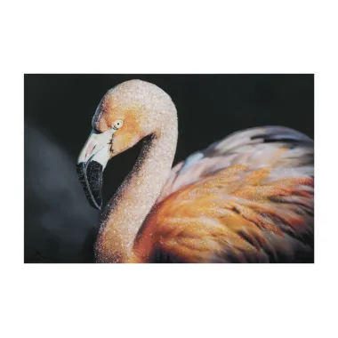 DRUK NA PŁÓTNIE Z APLIKACJAMI -B- FLAMINGO 120X3,8X80 cm